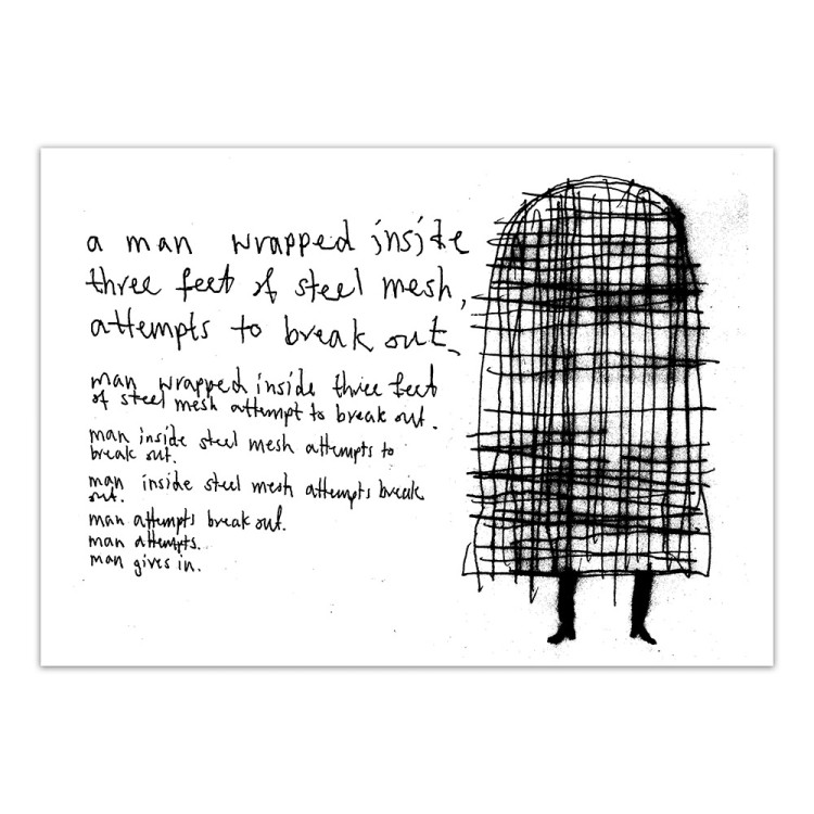 Man Wrapped In Steel Mesh